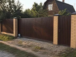 Откатные ворота для дачи 3250x2800 купить Москва